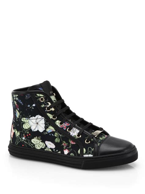 gucci floral high top sneakers.